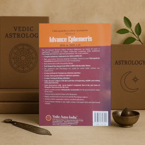 Mishra's Advance Ephemeris 2026-2050, Astrological Reference Book Paperback - Image 2