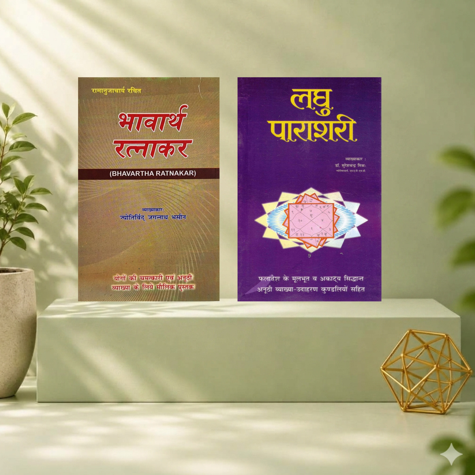 Bhavarth Ratnakar & Laghu Parashari Set of 2 Books in Hindi | J.N. Bhaseen & Dr. Suresh Chandra Mishra | Vedic Astrology, Kundli Yogas & Dasha Analysis